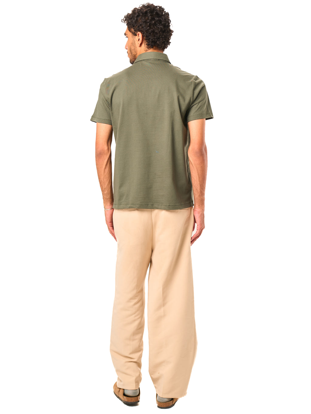 Hidden Placket Polo - Olive